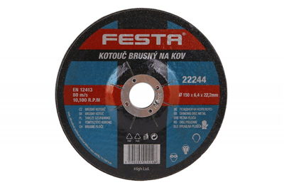 Kotouč brusný FESTA na kov 150x6. 4x22. 2mm