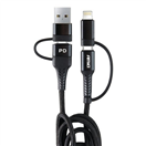 Amio 02547 Multikábel USB C-USB C iOs USB A FullLINK 1m UC-15