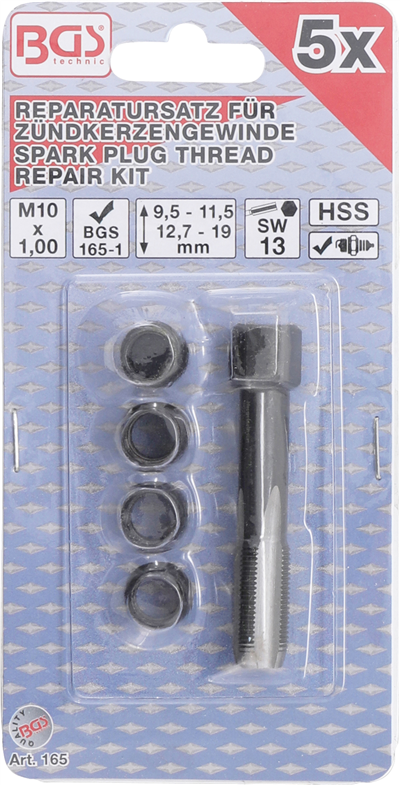 Sada na opravu závitu zapalovací svíčky M10x1 - BGS 165
