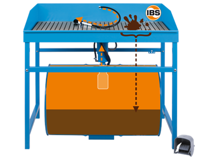 Mycí stůl typ M 200 litrů, extra nosnost 250 kg, elektrické čerpadlo, štětec - IBS Scherer