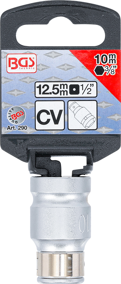 Adaptér na 6hranné bity 10 mm pro 1/2” čtyřhran - BGS 290