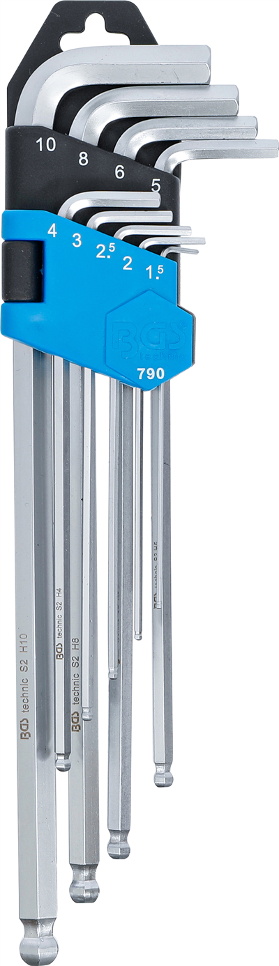 Klíče imbus, s kuličkou (9ks)- BGS 790