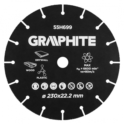 Rezný kotúč 230 x 22 mm, mäkké materiály Grafit