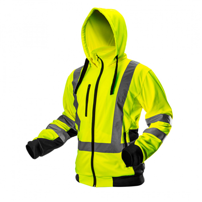 mikina pracovní fleece reflexní s kapucí, žlutá, velikost M NEO tools