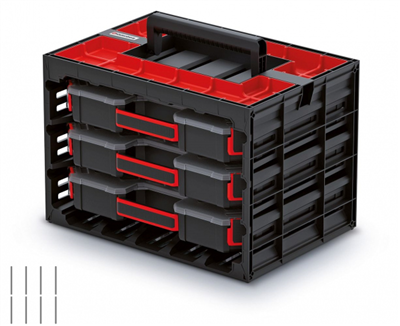 Skriňa s 3 organizérmi (priehradkami) TAGER CASE 415x290x290