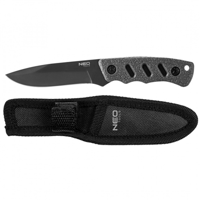 Nôž s čepeľou 9,4 cm, nerezová oceľ 3Cr13 , pogumovaná rukoväť, puzdro, NEO tools