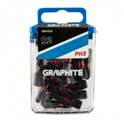 Rázový bit PH3 x 25 mm, 20 ks Grafit