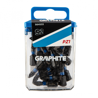 Rázový bit PZ1 x 25 mm, 20 ks Grafit