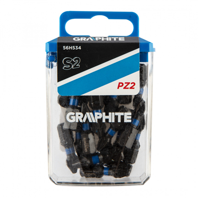 Rázový bit PZ2 x 25 mm, 20 ks Grafit