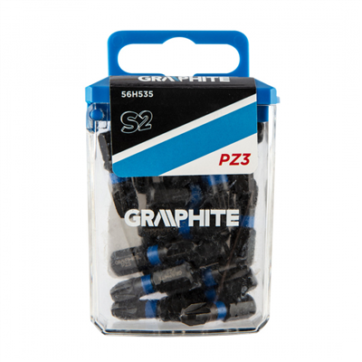 Rázový bit PZ3 x 25 mm, 20 ks Grafit