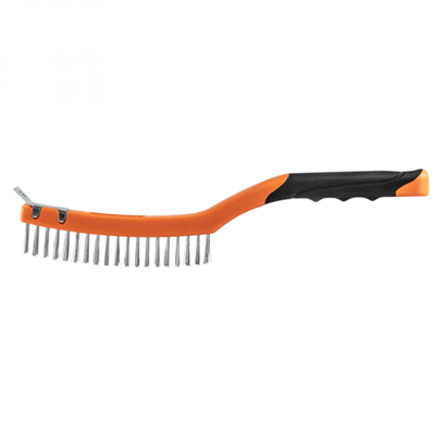 kartáč nerez ruční 3x19, škrabka, rukojeť Nylon NEO tools
