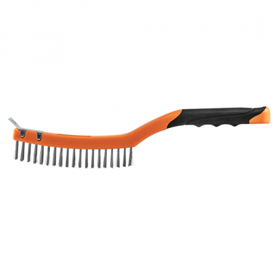 kartáč ocelový ruční 3x19, škrabka, rukojeť Nylon NEO tools