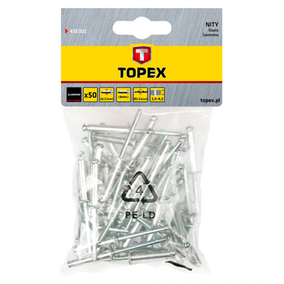 nýty •3,2x8 AL 50ks Topex