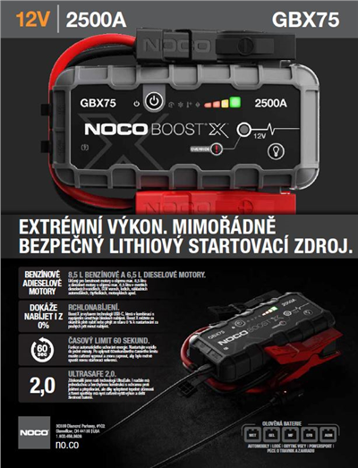 startovací zdroj NOCO Boost GBX75 12V 2500A