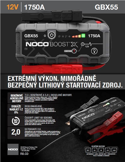 startovací zdroj NOCO Boost GBX55 12V 1750A