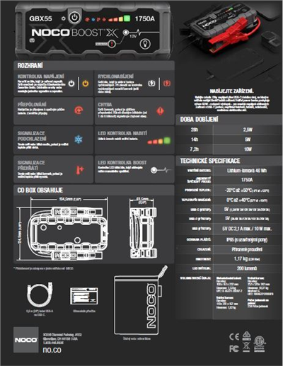 startovací zdroj NOCO Boost GBX55 12V 1750A