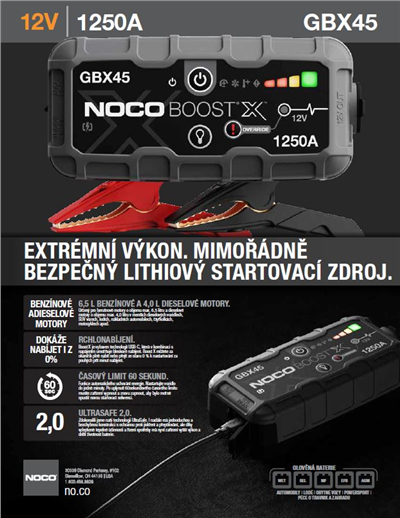 startovací zdroj NOCO Boost GBX45 12V 1250A