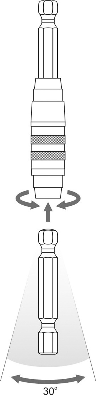 Úhlový adaptér 1/4