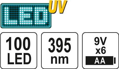 Súprava 100 LED UV lampy + okuliare