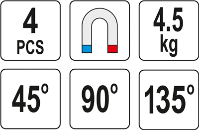 Sada zváracích magnetických uhlov mini 4ks