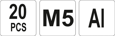 Nýtovací matice hliníková M5, 20ks