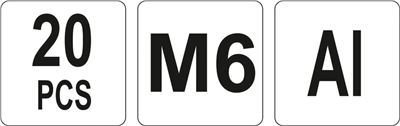 Nýtovací matice hliníková M6, 20ks