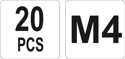 Nýtovací matice ocelová M4, 20ks