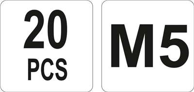Nýtovací matice ocelová M5, 20ks