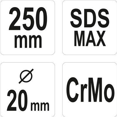 Elektrikárske kladivo 250 mm SDS-MAX