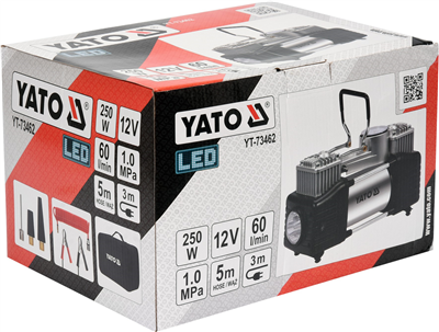 Kompresor 12V s LED baterkou 250W