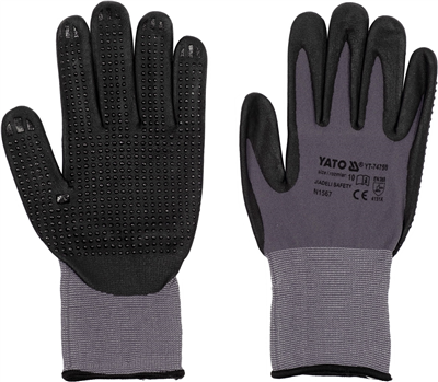Pracovní rukavice nylon/nitril vel.10 černé