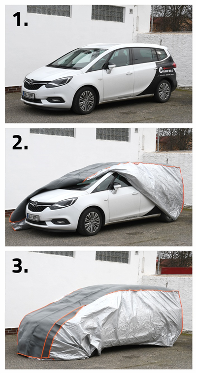 Ochranná plachta proti kroupám SUV-VAN 530x205x160cm