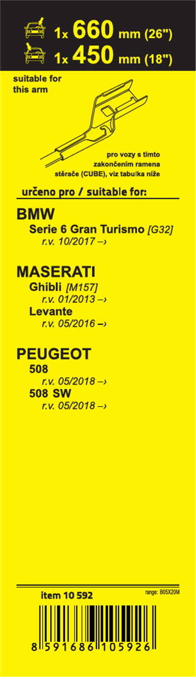 Stěrače FLAT SET (CUBE) 660+450mm