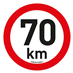Samolepka omezení rychlosti  70 km/h reflexní (200 mm)