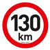 Samolepka omezení rychlosti  130 km/h reflexní (200 mm)