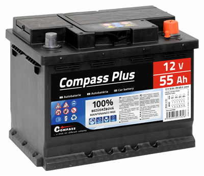 Autobaterie COMPASS PLUS 12V 55Ah 420A