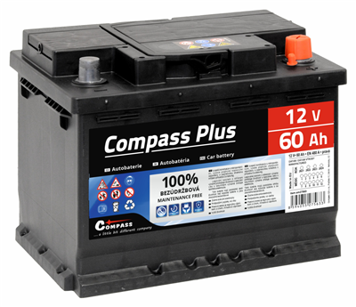Autobaterie COMPASS PLUS 12V 60Ah 480A