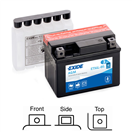 Exide ETX4L-BS motobaterie AGM suchá, přednabitá 12V 3Ah 50A 113x70x85