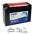 Exide ET4B-BS motobaterie AGM suchá, přednabitá 12V 2,3Ah 35A 113x38x85 LEVÁ