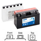 Exide ET7B-BS motobaterie AGM suchá, přednabitá 12V 6,5Ah 85A 150x65x93 LEVÁ