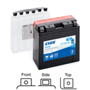 Exide ET14B-BS motobaterie AGM suchá, přednabitá 12V 12Ah 190A 150x70x145 LEVÁ