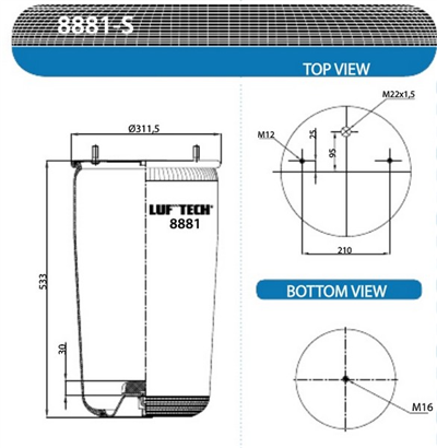 měch pérování BPW 36 holý LUFTECH