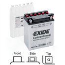 Exide EB14-B2 motobaterie suchá, přednabitá 12V 14Ah 145A 134x89x166 LEVÁ pravý odvod plynu