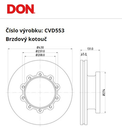 kotouč brzdový SCANIA 124-144 - 430x208x131x237 DON