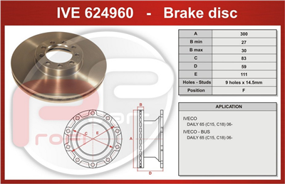 kotouč brzdový IVECO DAILY - Profi Part, 300x83x59x111