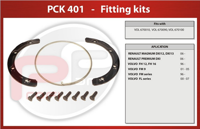 sada příslušenství k brzdovému kotouči VOLVO 434 a 410 mm PCK 401 VOL 670010