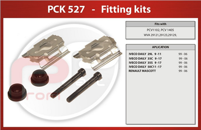 sada příslušenství brzdových desek PCK-527 pro desky PCV1102 a PCV1405