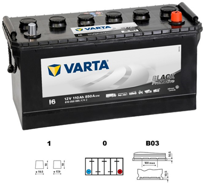 Promotive BLACK 110Ah 12V 850A 413x175x220