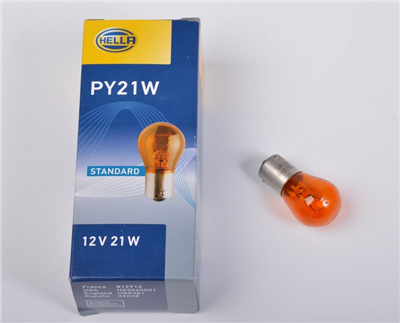 žárovka 12V 21W BAU15s oranžová HELLA