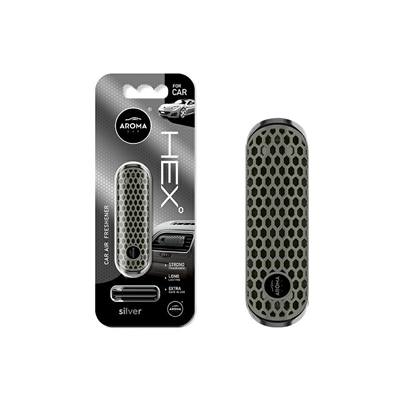Osviežovač vzduchu AROMA CAR FANCY SHAPES POLYMER HEX Silver
